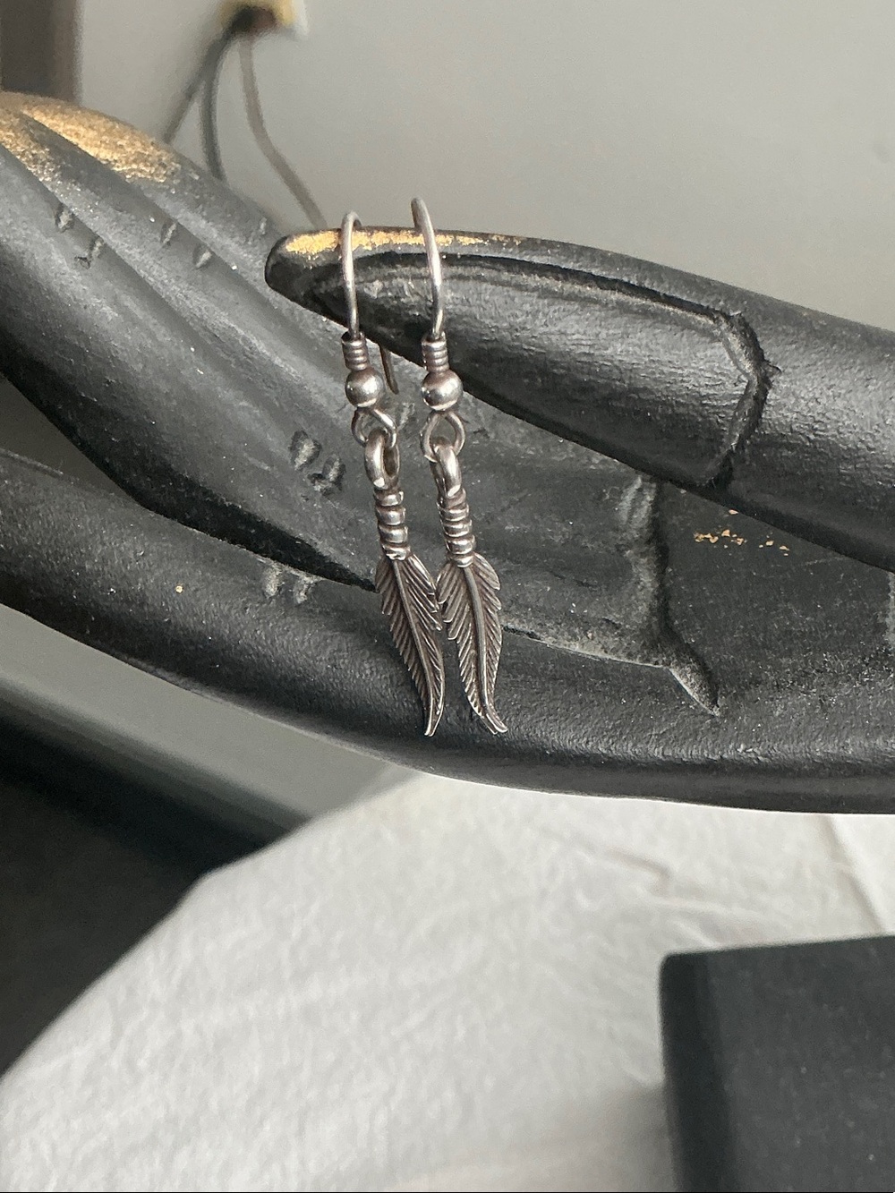 Sterling Silver Feather Drop Earrings - Silver 2 1/2”